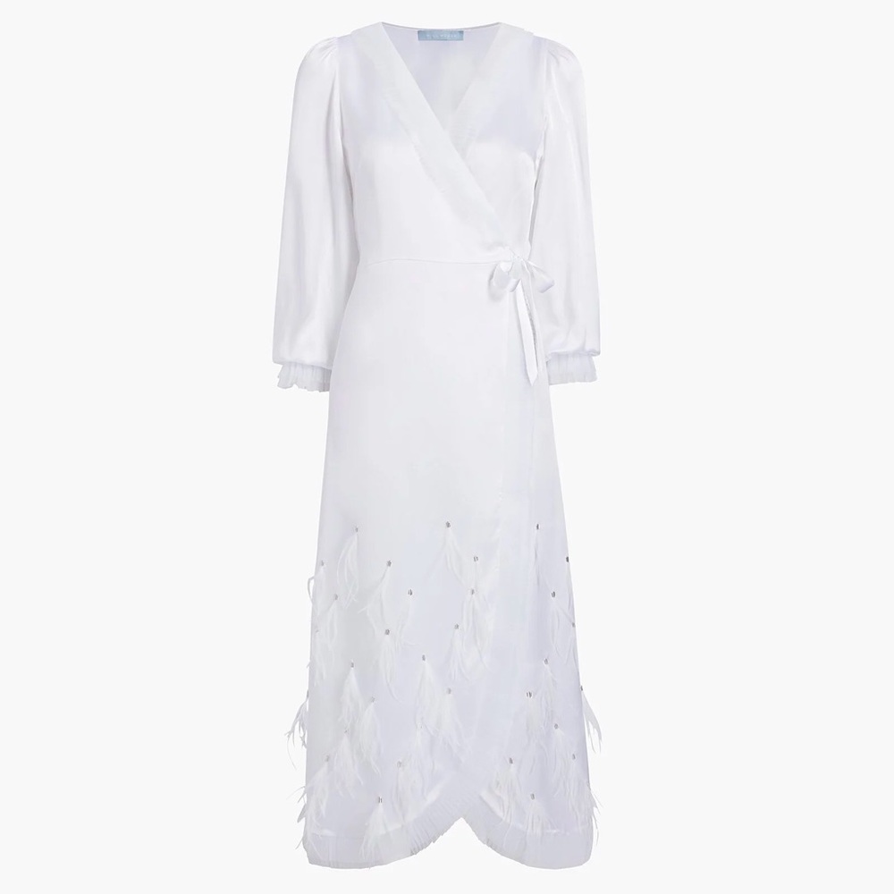 Hill house silk robe in while NWOT